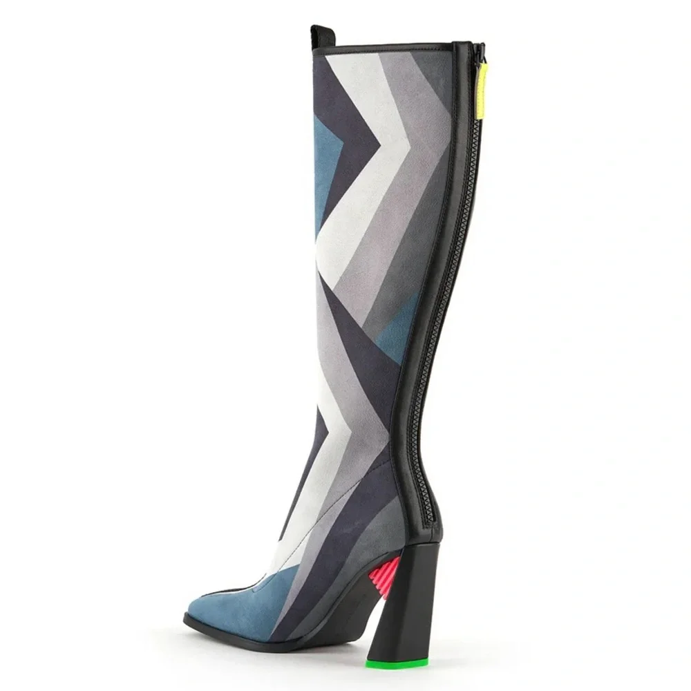 Brand new UNITED NUDE Sonar Boot Hi High Palermo Geometric Print Color Blocked - Picture 11 of 11